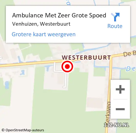 Locatie op kaart van de 112 melding: Ambulance Met Zeer Grote Spoed Naar Venhuizen, Westerbuurt op 26 oktober 2024 04:36