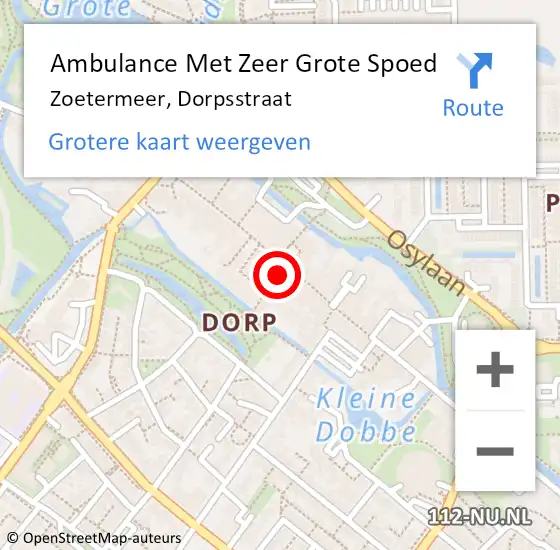 Locatie op kaart van de 112 melding: Ambulance Met Zeer Grote Spoed Naar Moerkapelle, Dorpsstraat op 26 oktober 2024 07:34