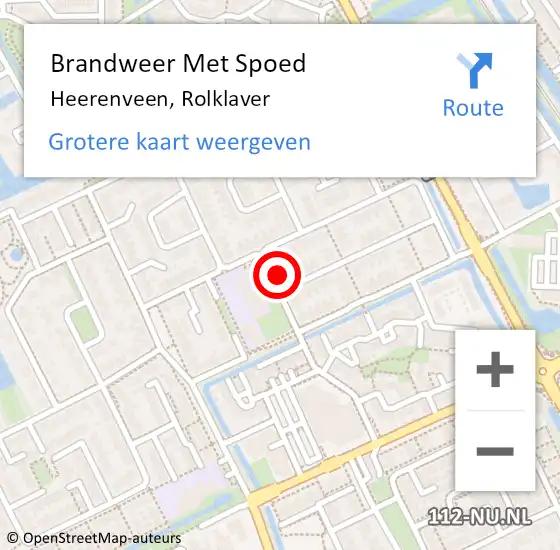 Locatie op kaart van de 112 melding: Brandweer Met Spoed Naar Heerenveen, Rolklaver op 26 oktober 2024 08:48