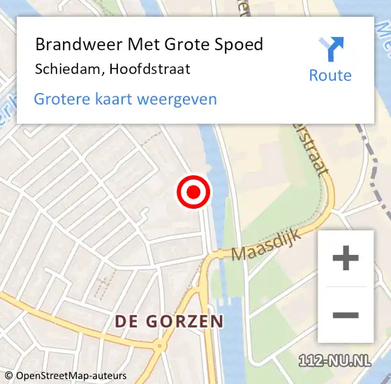 Locatie op kaart van de 112 melding: Brandweer Met Grote Spoed Naar Schiedam, Hoofdstraat op 26 oktober 2024 08:51