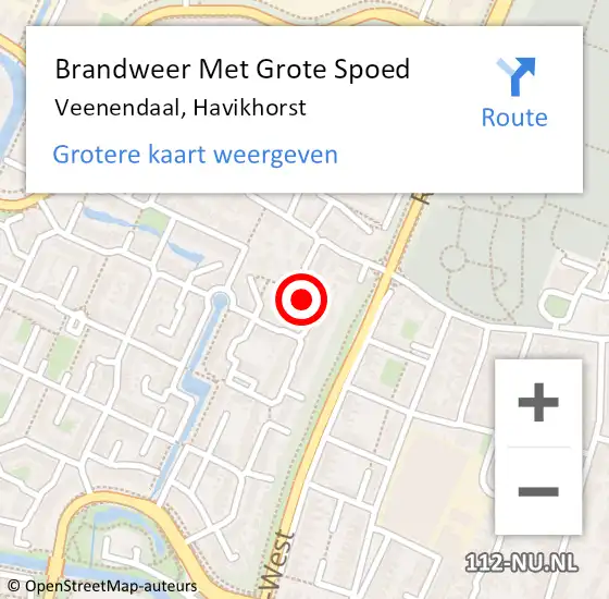 Locatie op kaart van de 112 melding: Brandweer Met Grote Spoed Naar Veenendaal, Havikhorst op 26 oktober 2024 09:24