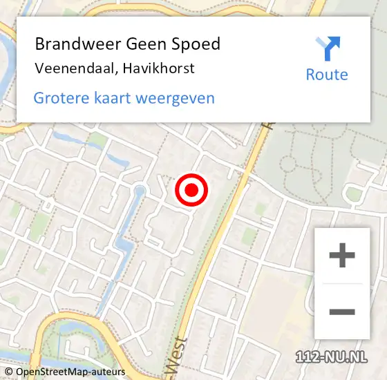 Locatie op kaart van de 112 melding: Brandweer Geen Spoed Naar Veenendaal, Havikhorst op 26 oktober 2024 09:26