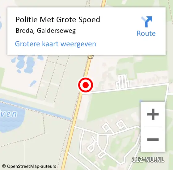 Locatie op kaart van de 112 melding: Politie Met Grote Spoed Naar Breda, Galderseweg op 26 oktober 2024 09:37