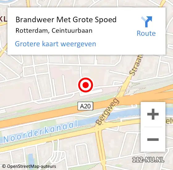 Locatie op kaart van de 112 melding: Brandweer Met Grote Spoed Naar Rotterdam, Ceintuurbaan op 26 oktober 2024 09:39