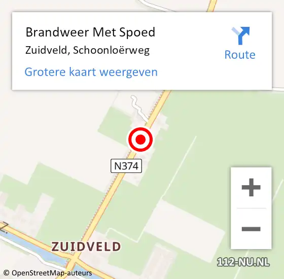 Locatie op kaart van de 112 melding: Brandweer Met Spoed Naar Zuidveld, Schoonloërweg op 26 oktober 2024 09:57