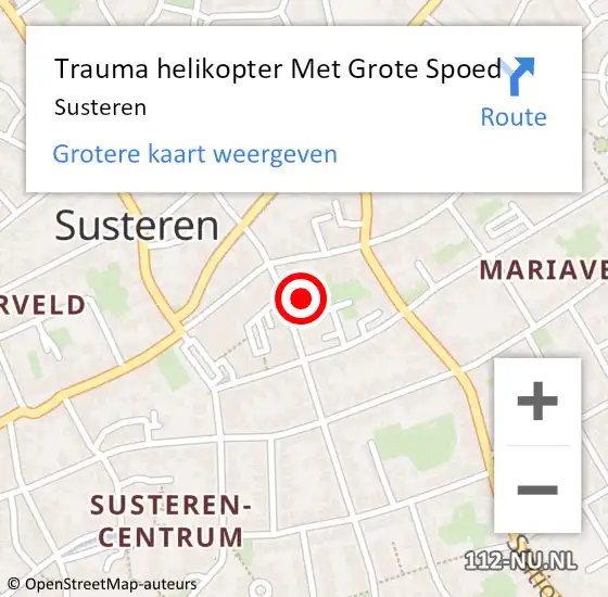 Locatie op kaart van de 112 melding: Trauma helikopter Met Grote Spoed Naar Susteren op 26 oktober 2024 10:13