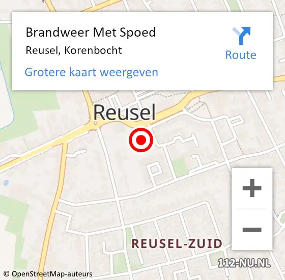 Locatie op kaart van de 112 melding: Brandweer Met Spoed Naar Reusel, Korenbocht op 26 oktober 2024 10:14