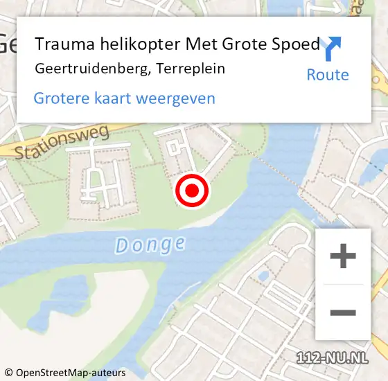 Locatie op kaart van de 112 melding: Trauma helikopter Met Grote Spoed Naar Geertruidenberg, Terreplein op 26 oktober 2024 10:27