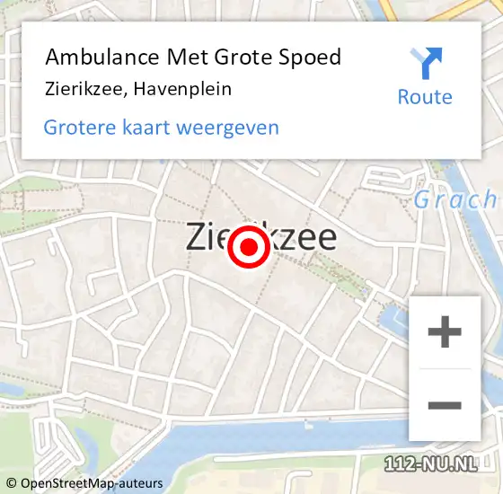 Locatie op kaart van de 112 melding: Ambulance Met Grote Spoed Naar Zierikzee, Havenplein op 24 oktober 2014 18:31