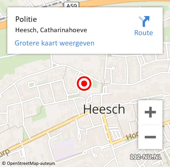 Locatie op kaart van de 112 melding: Politie Heesch, Catharinahoeve op 26 oktober 2024 10:44