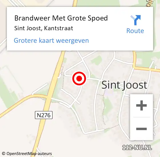 Locatie op kaart van de 112 melding: Brandweer Met Grote Spoed Naar Sint Joost, Kantstraat op 26 oktober 2024 10:52