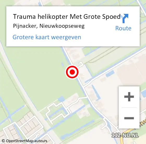 Locatie op kaart van de 112 melding: Trauma helikopter Met Grote Spoed Naar Pijnacker, Nieuwkoopseweg op 26 oktober 2024 10:58