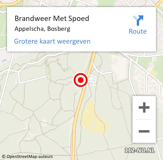 Locatie op kaart van de 112 melding: Brandweer Met Spoed Naar Appelscha, Bosberg op 26 oktober 2024 11:20