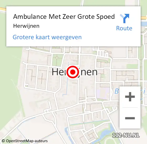 Locatie op kaart van de 112 melding: Ambulance Met Zeer Grote Spoed Naar Herwijnen op 26 oktober 2024 11:30