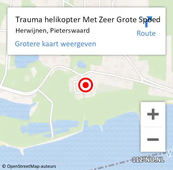 Locatie op kaart van de 112 melding: Trauma helikopter Met Zeer Grote Spoed Naar Herwijnen, Pieterswaard op 26 oktober 2024 11:33