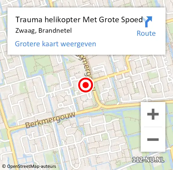 Locatie op kaart van de 112 melding: Trauma helikopter Met Grote Spoed Naar Zwaag, Brandnetel op 26 oktober 2024 11:38