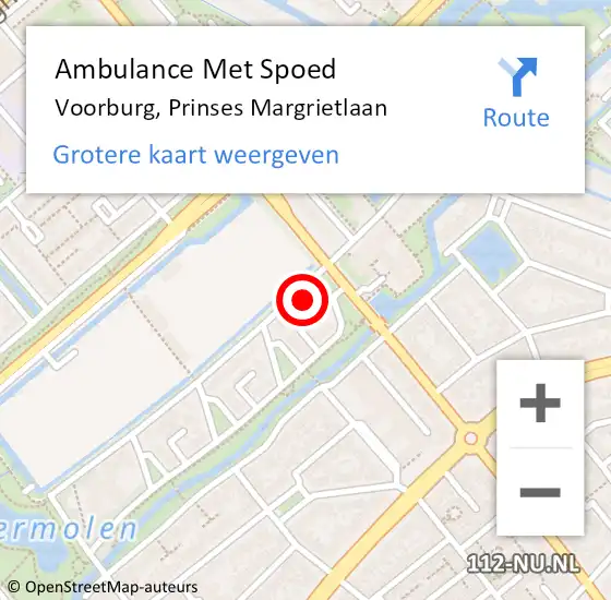 Locatie op kaart van de 112 melding: Ambulance Met Spoed Naar Voorburg, Prinses Margrietlaan op 26 oktober 2024 12:28