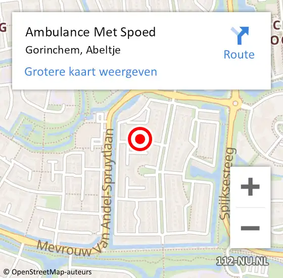 Locatie op kaart van de 112 melding: Ambulance Met Spoed Naar Gorinchem, Abeltje op 26 oktober 2024 12:28