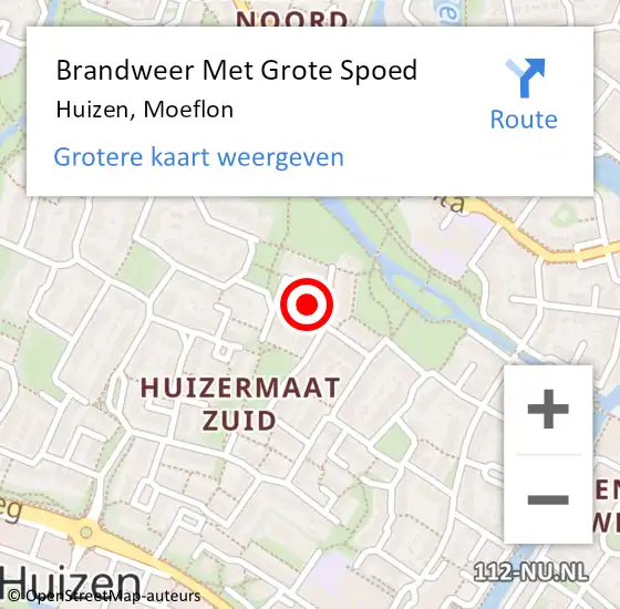 Locatie op kaart van de 112 melding: Brandweer Met Grote Spoed Naar Huizen, Moeflon op 26 oktober 2024 13:07