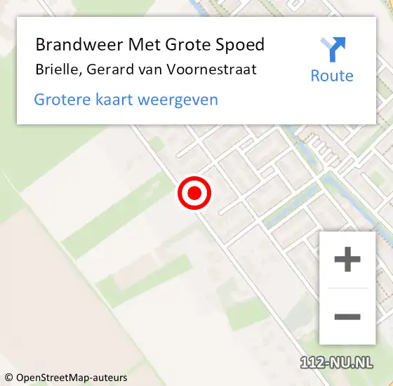 Locatie op kaart van de 112 melding: Brandweer Met Grote Spoed Naar Brielle, Gerard van Voornestraat op 26 oktober 2024 13:30