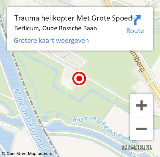 Locatie op kaart van de 112 melding: Trauma helikopter Met Grote Spoed Naar Berlicum, Oude Bossche Baan op 26 oktober 2024 14:07