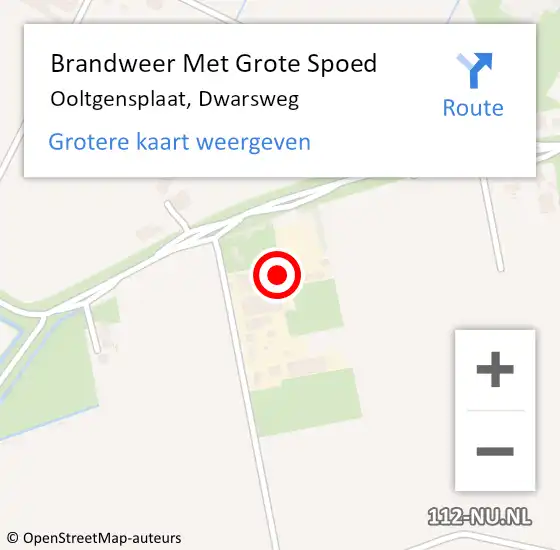 Locatie op kaart van de 112 melding: Brandweer Met Grote Spoed Naar Ooltgensplaat, Dwarsweg op 26 oktober 2024 14:17