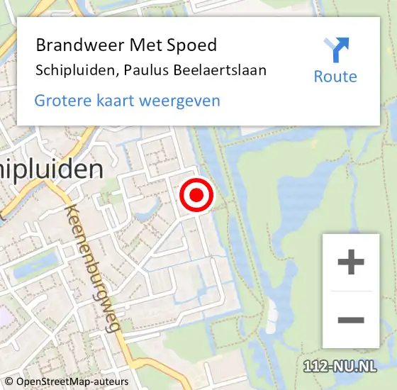 Locatie op kaart van de 112 melding: Brandweer Met Spoed Naar Schipluiden, Paulus Beelaertslaan op 26 oktober 2024 14:33