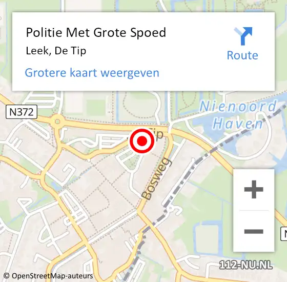 Locatie op kaart van de 112 melding: Politie Met Grote Spoed Naar Leek, De Tip op 26 oktober 2024 14:56