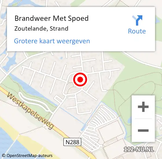 Locatie op kaart van de 112 melding: Brandweer Met Spoed Naar Zoutelande, Strand op 26 oktober 2024 15:09