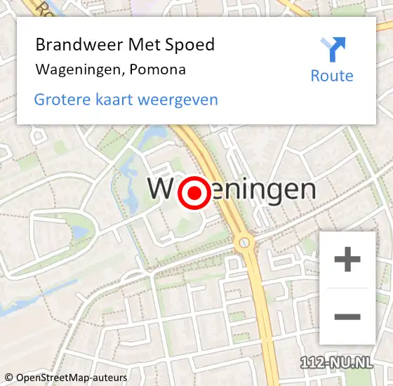 Locatie op kaart van de 112 melding: Brandweer Met Spoed Naar Wageningen, Pomona op 26 oktober 2024 15:38