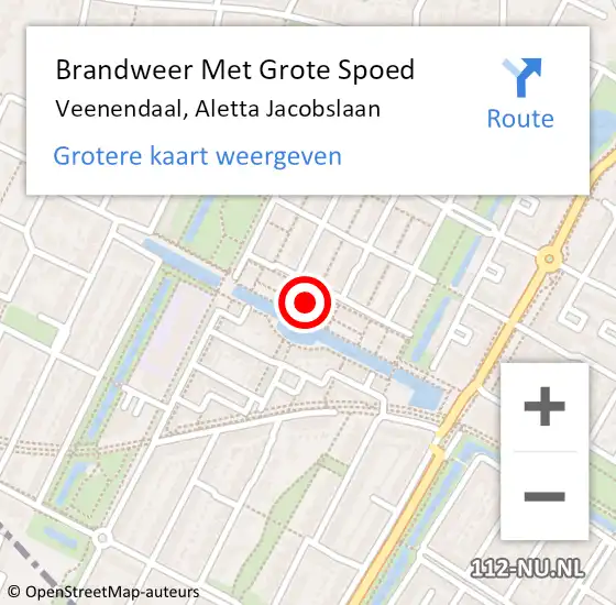 Locatie op kaart van de 112 melding: Brandweer Met Grote Spoed Naar Veenendaal, Aletta Jacobslaan op 26 oktober 2024 15:56