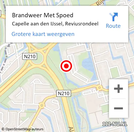 Locatie op kaart van de 112 melding: Brandweer Met Spoed Naar Capelle aan den IJssel, Reviusrondeel op 26 oktober 2024 16:05