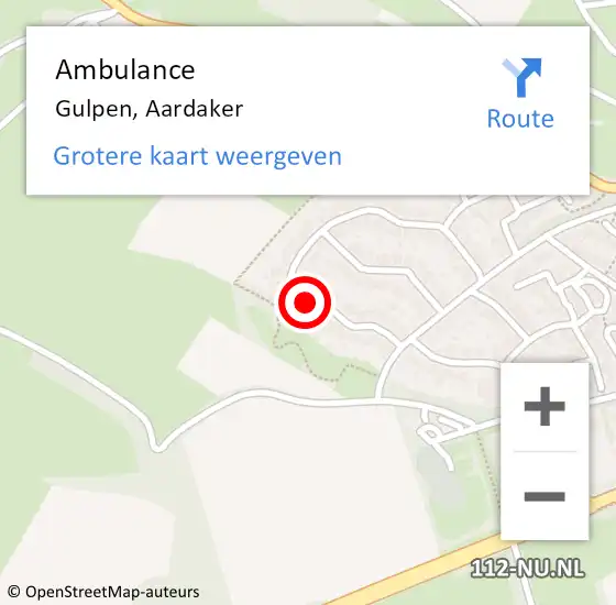 Locatie op kaart van de 112 melding: Ambulance Gulpen, Aardaker op 24 oktober 2014 19:16