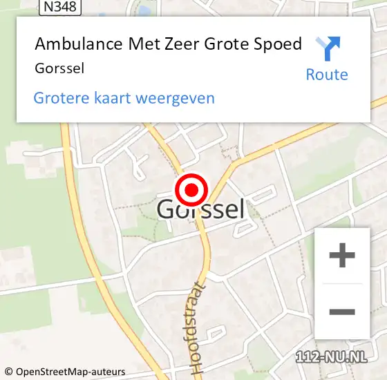 Locatie op kaart van de 112 melding: Ambulance Met Zeer Grote Spoed Naar Gorssel op 26 oktober 2024 16:16