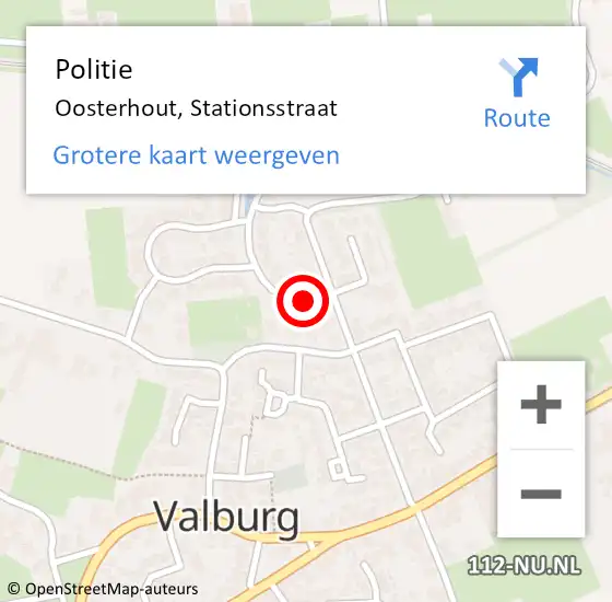 Locatie op kaart van de 112 melding: Politie Oosterhout, Stationsstraat op 26 oktober 2024 16:39