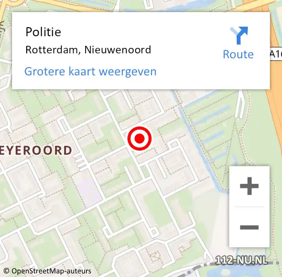 Locatie op kaart van de 112 melding: Politie Rotterdam, Nieuwenoord op 26 oktober 2024 17:28