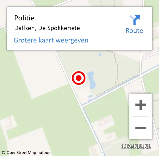 Locatie op kaart van de 112 melding: Politie Dalfsen, De Spokkeriete op 26 oktober 2024 17:33