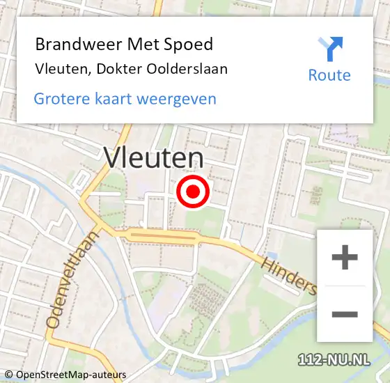 Locatie op kaart van de 112 melding: Brandweer Met Spoed Naar Vleuten, Dokter Oolderslaan op 26 oktober 2024 17:37