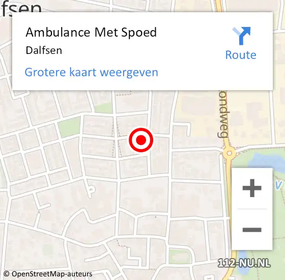 Locatie op kaart van de 112 melding: Ambulance Met Spoed Naar Dalfsen op 26 oktober 2024 17:37