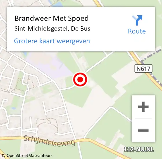 Locatie op kaart van de 112 melding: Brandweer Met Spoed Naar Sint-Michielsgestel, De Bus op 26 oktober 2024 18:31