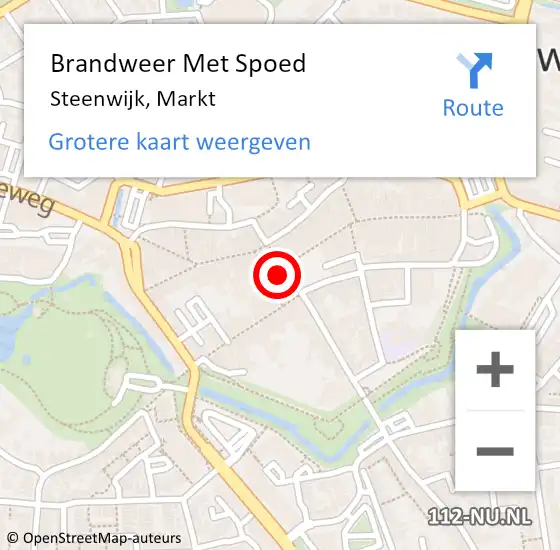 Locatie op kaart van de 112 melding: Brandweer Met Spoed Naar Steenwijk, Markt op 26 oktober 2024 18:40