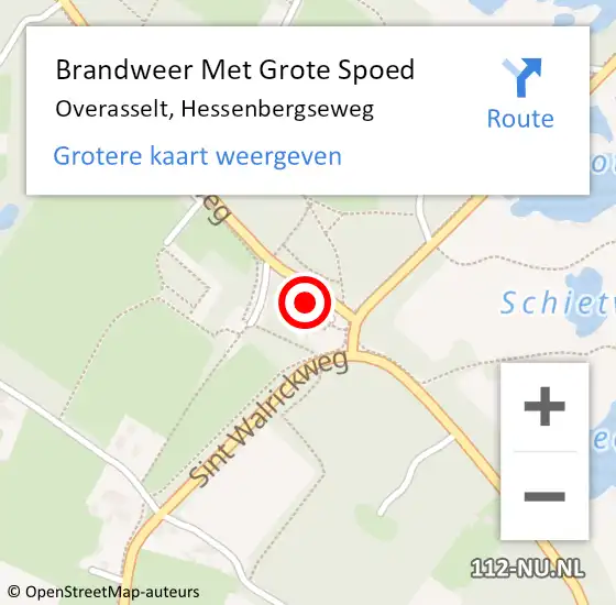 Locatie op kaart van de 112 melding: Brandweer Met Grote Spoed Naar Overasselt, Hessenbergseweg op 26 oktober 2024 19:28