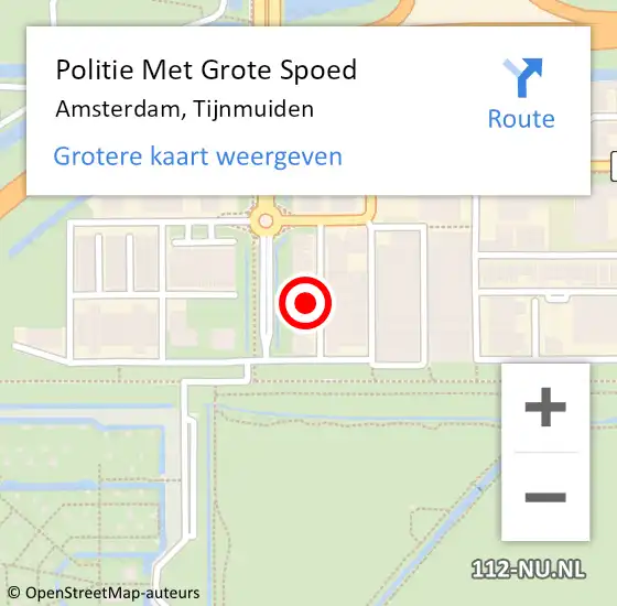 Locatie op kaart van de 112 melding: Politie Met Grote Spoed Naar Amsterdam, Tijnmuiden op 26 oktober 2024 19:29