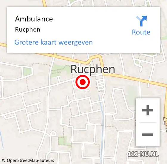 Locatie op kaart van de 112 melding: Ambulance Rucphen op 26 oktober 2024 20:26