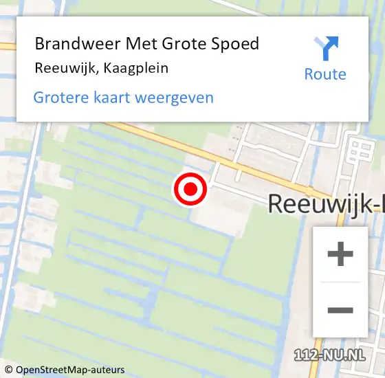 Locatie op kaart van de 112 melding: Brandweer Met Grote Spoed Naar Reeuwijk, Kaagplein op 26 oktober 2024 20:51