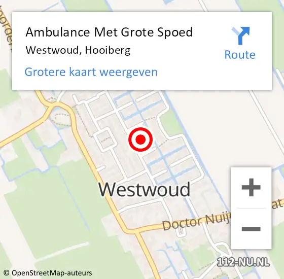 Locatie op kaart van de 112 melding: Ambulance Met Grote Spoed Naar Westwoud, Hooiberg op 26 oktober 2024 21:10