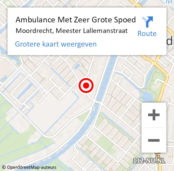 Locatie op kaart van de 112 melding: Ambulance Met Zeer Grote Spoed Naar Moordrecht, Meester Lallemanstraat op 26 oktober 2024 21:32