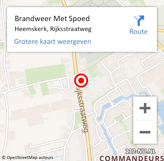 Locatie op kaart van de 112 melding: Brandweer Met Spoed Naar Heemskerk, Rijksstraatweg op 26 oktober 2024 23:06