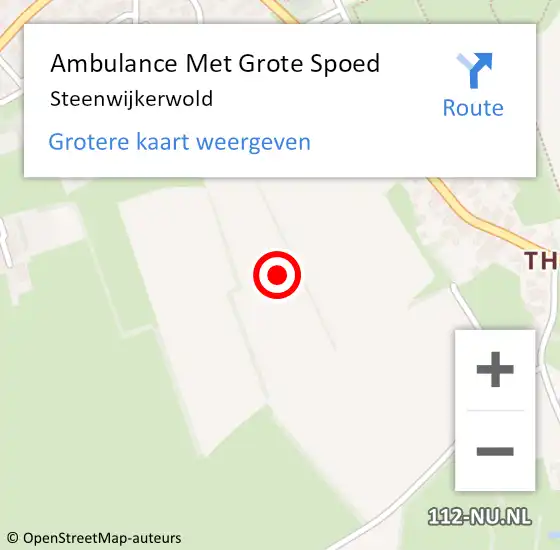 Locatie op kaart van de 112 melding: Ambulance Met Grote Spoed Naar Steenwijkerwold op 26 oktober 2024 23:27