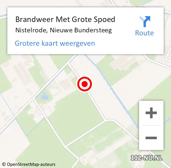 Locatie op kaart van de 112 melding: Brandweer Met Grote Spoed Naar Nistelrode, Nieuwe Bundersteeg op 26 oktober 2024 23:51